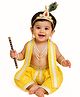 Itsmycostume Lord Krishna Costume Set With Crown Earrings Mala & Shela - Yellow