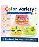 Paper Moon BPA-Free Leak Proof Plastic Lunch Box  with Silicone Seal  and Naughty Bear Shaped  BPA-Free Leak Proof Push Lock Water Bottle Sipper for Kids School  750ml - colr may vary