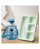 Paper Moon Naughty Bear 750 ml BPA-Free Leak Proof Water Bottle Sipper for Kids and Bento Lunch Box 4 Grid Container Tiffin Set with Spoon and Fork Perfect for School & Outdoor  - Color May Vary