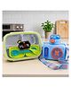 Paper Moon Lock & Seal Lunch Box Tiffin Set Containers and 2in1 Spoon Fork and  Camera Shaped 600ml BPA-Free Leak Proof  Water Bottle Sipper for Kids Perfect School & Outdoor - Color May Vary
