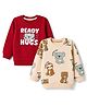 Babyhug Heavy Gauge Terry Knit Full Sleeves Sweatshirts With Koala and Text Print Pack of 2 - Maroon & Beige