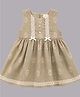 Aomi Blended Woven Sleeveless Lace Embroidered & Bow Applique Detailed Floral Printed Dress - Green