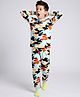 Pine Kids Cotton Knit Full Sleeves Co-Ords T-Shirt & Pyjama Night Suit with Abstract Print - White