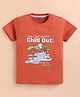 ZOLFO Cotton Knit Half Sleeves Tropical Theme Printed Tee - Rust Red