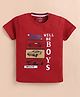 ZOLFO Cotton Knit Half Sleeves Car Printed Tee - Red