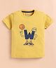 ZOLFO Cotton Knit Half Sleeves W Text Printed Tee - Yellow