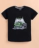 ZOLFO Cotton Knit Half Sleeves Car Printed Tee - Black