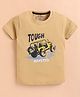 ZOLFO Cotton Knit Half Sleeves Jeep Printed Tee - Cream