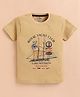 ZOLFO Cotton Knit Half Sleeves Yacht Printed Tee - Cream