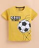 ZOLFO Cotton Knit Half Sleeves Football Printed Tee - Yellow