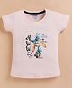 ZOLFO Cotton Knit Half Sleeves Rabbit Printed Top - Baby Pink