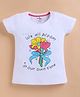 ZOLFO Cotton Knit Half Sleeves Floral Printed Top - White