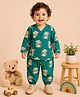 BownBee Cotton Woven Full Sleeves Monkey Printed Coordinating Jhabla & Harem Pants Set - Green