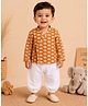 BownBee Cotton Woven Full Sleeves Elephant Printed Jhabla & Harem Pants Set - Mustard