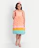 Tilism Net Woven One Shoulder Floral Applique & Ruffles Detailed Layered Dress - Multi Colour