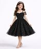 Tilism Net Woven Cold Shoulders Glittered Dress - Black