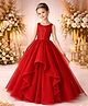 Tilism Net  Organza Woven  Sleeveless Sequin Embellished  Gown - Red