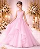 Tilism Cotton Organza Sleeveless Sequins Embellished  Gown -Baby Pink