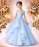 Tilism Cotton Organza Sleeveless Sequins Embellished  Gown - Sky Blue