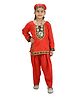 BookMyCostume Woven Full Sleeves Kashmiri Theme Costume Set - Red