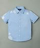 INFINITY Cotton Woven Half Sleeves Sea Life Printed Shirt - Sky Blue
