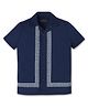 INFINITY Cotton Woven Half Sleeves Geometric Printed Shirt - Blue