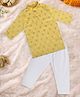 Itsyboo by Waterlemons Cotton Woven Full Sleeves Floral Foil Printed Kurta Pyjama Set - Yellow