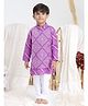 Itsyboo by Waterlemons Cotton Woven Full Sleeves Geometric & Paisley Printed Kurta & Pyjama Set - Purple