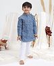 Itsyboo by Waterlemons Cotton Woven Full Sleeves Leheriya  Printed Kurta & Pyjama Set - Blue