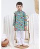 Itsyboo by Waterlemons Cotton Woven Full Sleeves Floral Printed Kurta & Pyjama Set - Green