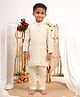 Itsyboo by Waterlemons Cotton Silk Woven Ful Sleeves Floral Embroidered Kurta & Pyjama Set - Beige