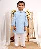 Itsyboo by Waterlemons Cotton Woven Full Sleeves Leheriya Printed Kurta & Pyjama Set - Light Grey