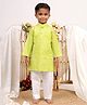 Itsyboo by Waterlemons Cotton Woven Full Sleeves Leheriya Printed Kurta & Pyjama Set - Green