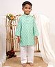 Itsyboo by Waterlemons Cotton Woven Full Sleeves Floral Printed Kurta & Pyjama Set - Green