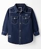 Ruff Denim Woven Full Sleeves Cargo Shirt - Blue