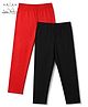 Arias Cotton Mix Knit Full Length & Regular Fit Leggings in Black Pack of 2