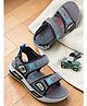 TRV Astronaut Patch Detailed Velcro Closure Sandals - Grey
