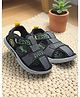 TRV Geometric Designed Velcro Closure Sandals - Black