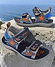 TRV Star Applique Detailed Velcro Closure Sandals - Blue