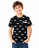 Sportking Cotton Blend Knit Half Sleeves Bicycle Printed Tee - Black