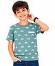 Sportking Cotton Blend Knit Half Sleeves Motorcycle Printed Tee - Green