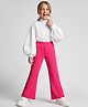 Arias Cotton Elastane Knit Full Length Flared Leggings - Pink