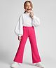 Arias Cotton Elastane Knit Full Length Flared Leggings - Pink