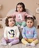 Babyoye 100% Cotton Knit Full Sleeves T-Shirts with Animal Print - Pink White & Blue