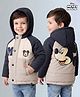 Babyhug Disney Padded Winter Jacket with Full Sleeves and Mickey Mouse Graphic - Beige