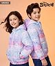 Pine Kids Disney Woven Full Sleeves Padded Hooded Jacket With Stitch Print - Purple & Pink