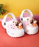 PASSION PETALS Bear Applique Detailed Perforated Sling Back Clogs - Pink & White