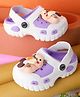 PASSION PETALS Bear Applique Detailed Perforated Sling Back Clogs - Purple & White