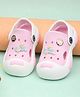 PASSION PETALS Fun Text Applique Detailed Perforated Slingback Clogs - Pink & White