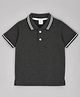 HRIT Cotton Knit Half Sleeves Solid Polo Tee - Grey